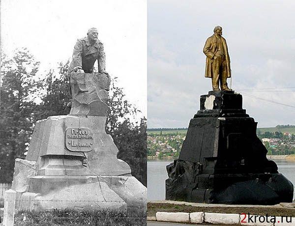 Памятники Ленину на чужих постаментах (15 фото)