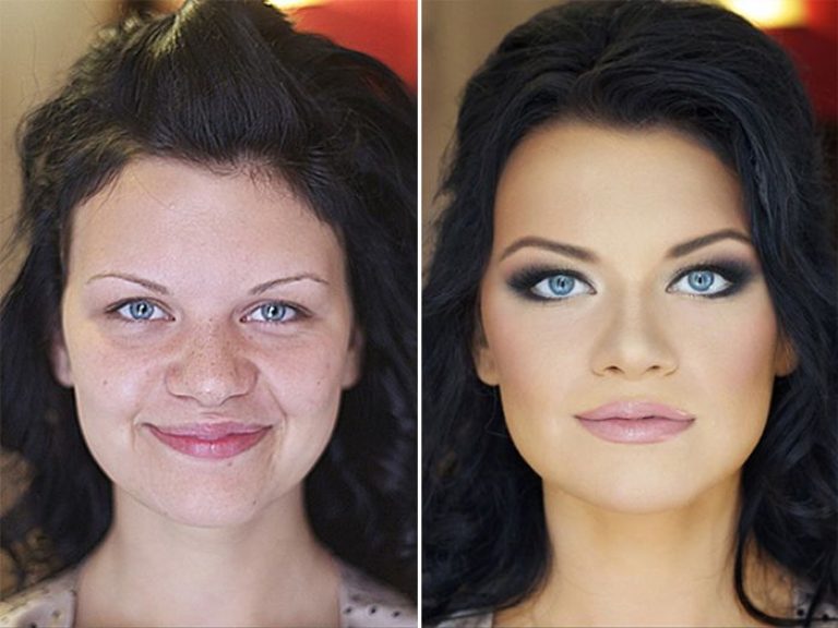 Правильные брови для круглого лица фото до и после