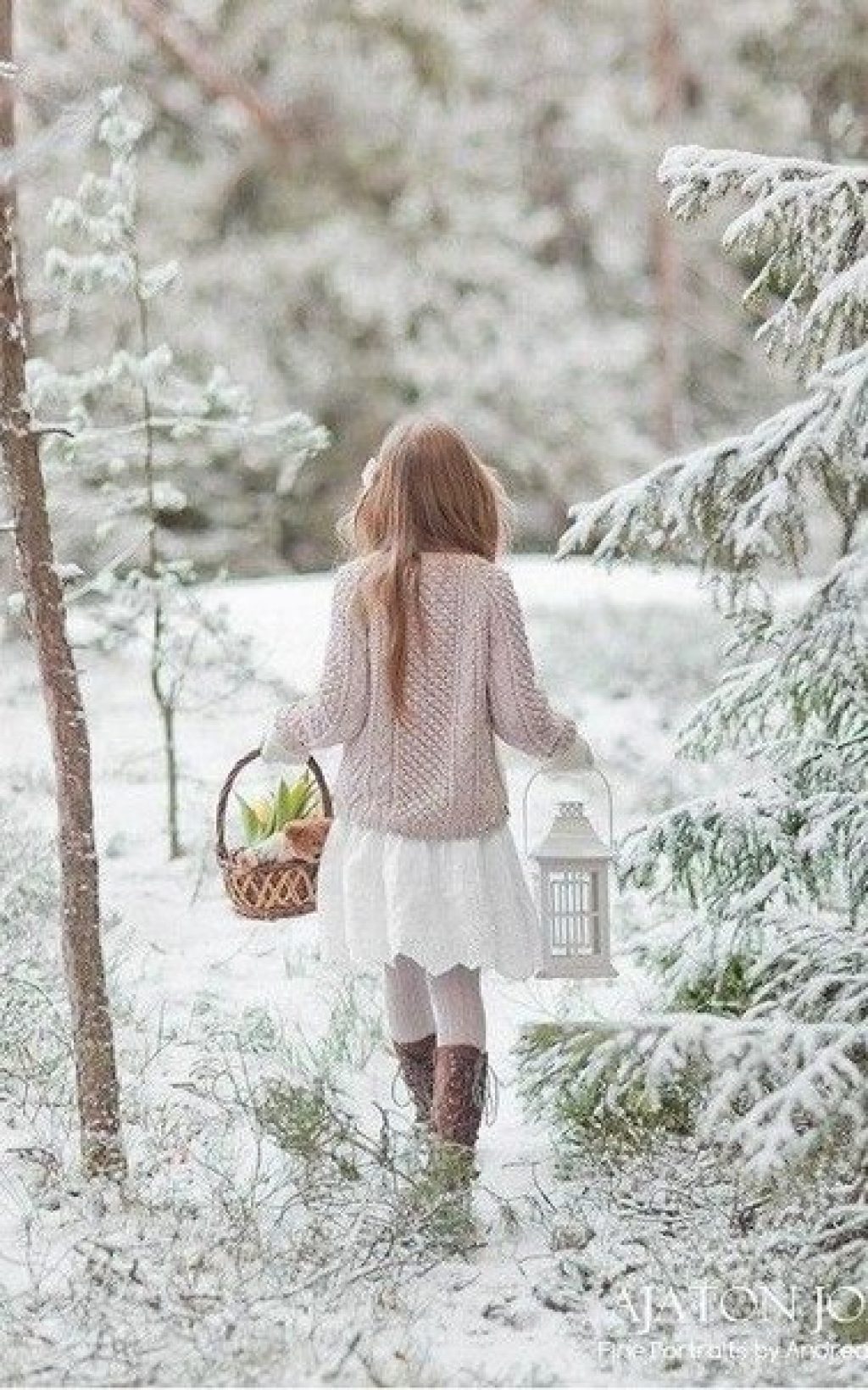 Девушка в Снежном лесу