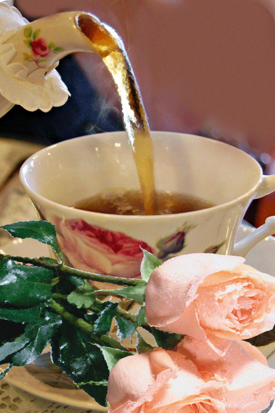 Цветы утром гифы. Доброе утро чашка чая. Доброе утро чай. Чай цветок. Красивые цветы в чашке.