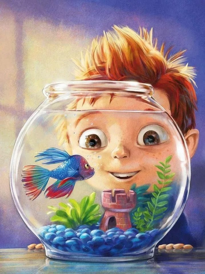 Ребенок рыбы мальчик